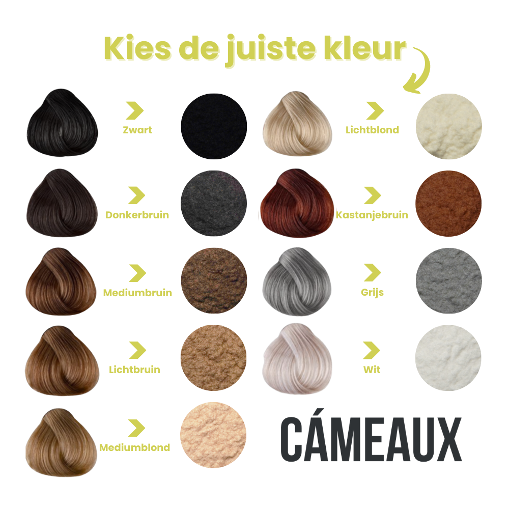 Cameaux - Kies de juiste haarvezels kleur